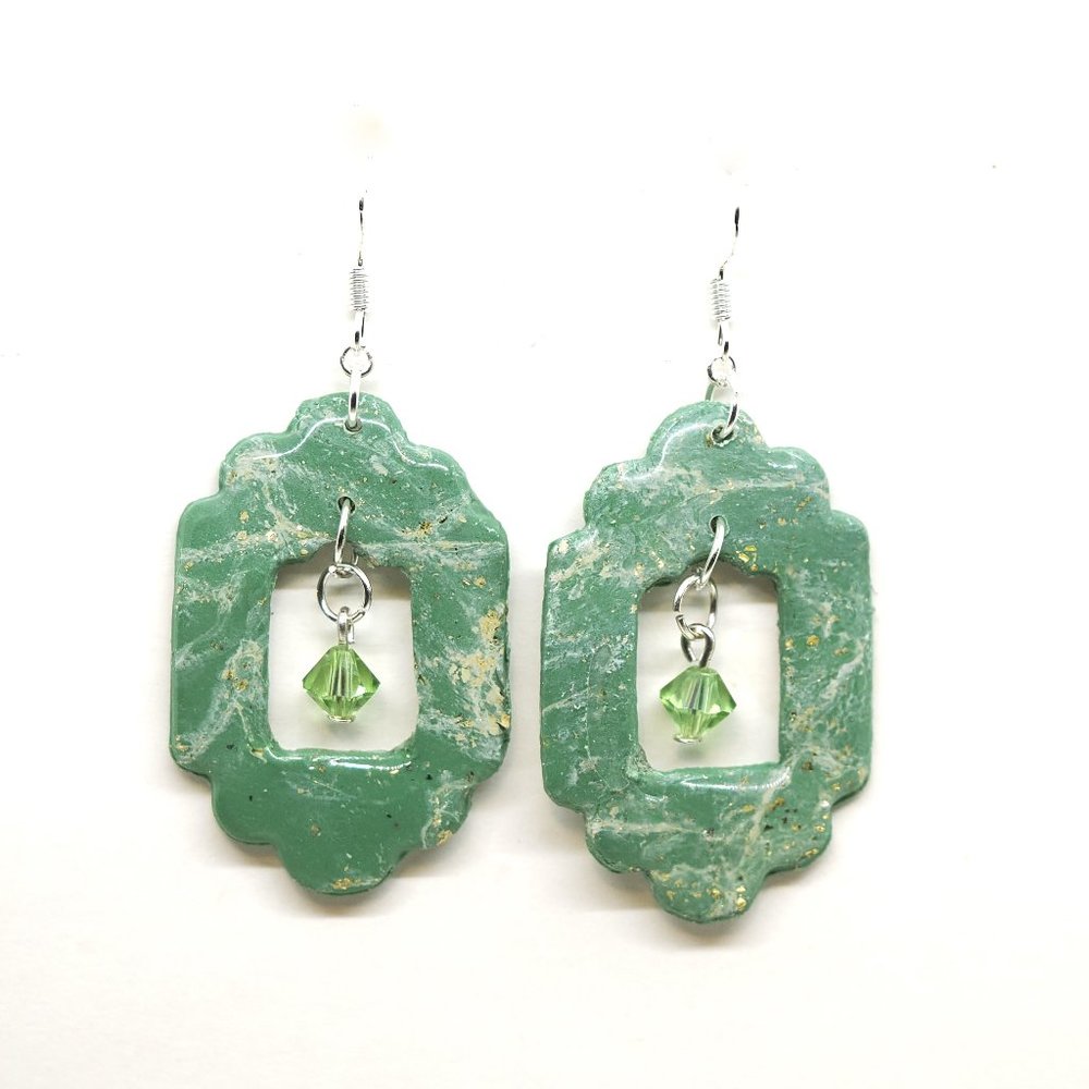 Gothic Green Window Earrings
